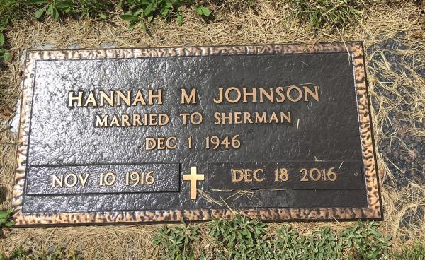  Hannah Magdalene Johnson (Peterson) Marker Image