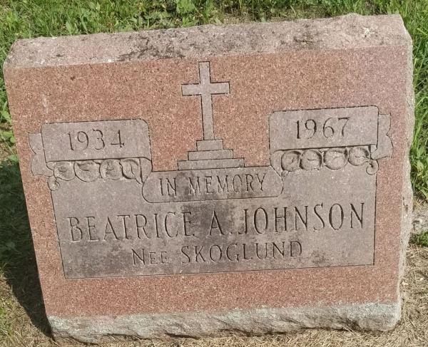  Beatrice Ardella Johnson (Skoglund) Marker Image